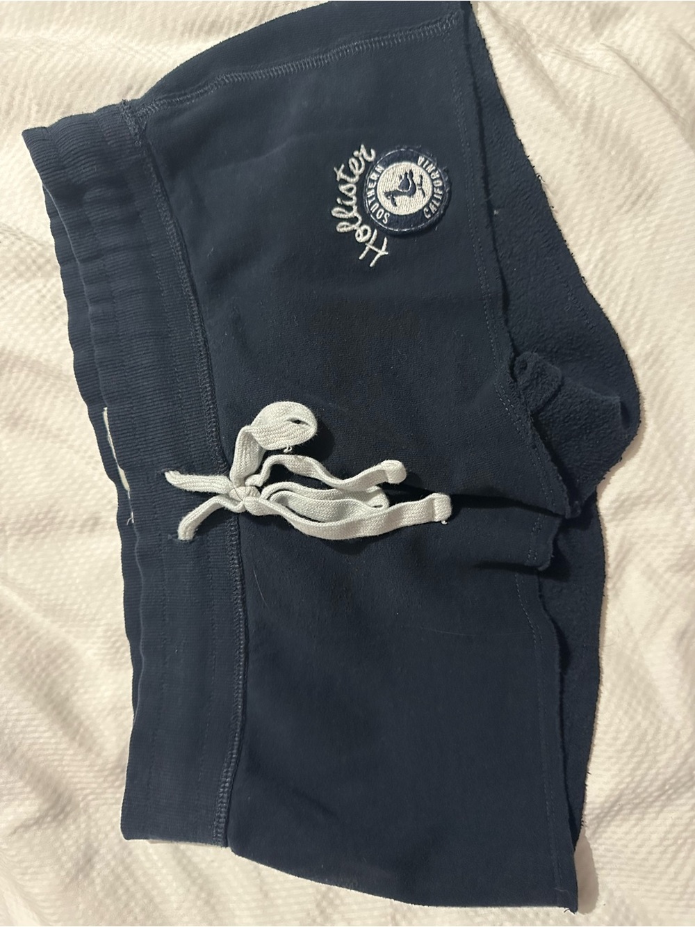 Hollister Navy Logo Drawstring Shorts